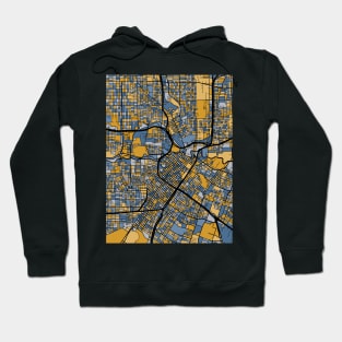 Houston Map Pattern in Blue & Gold Hoodie